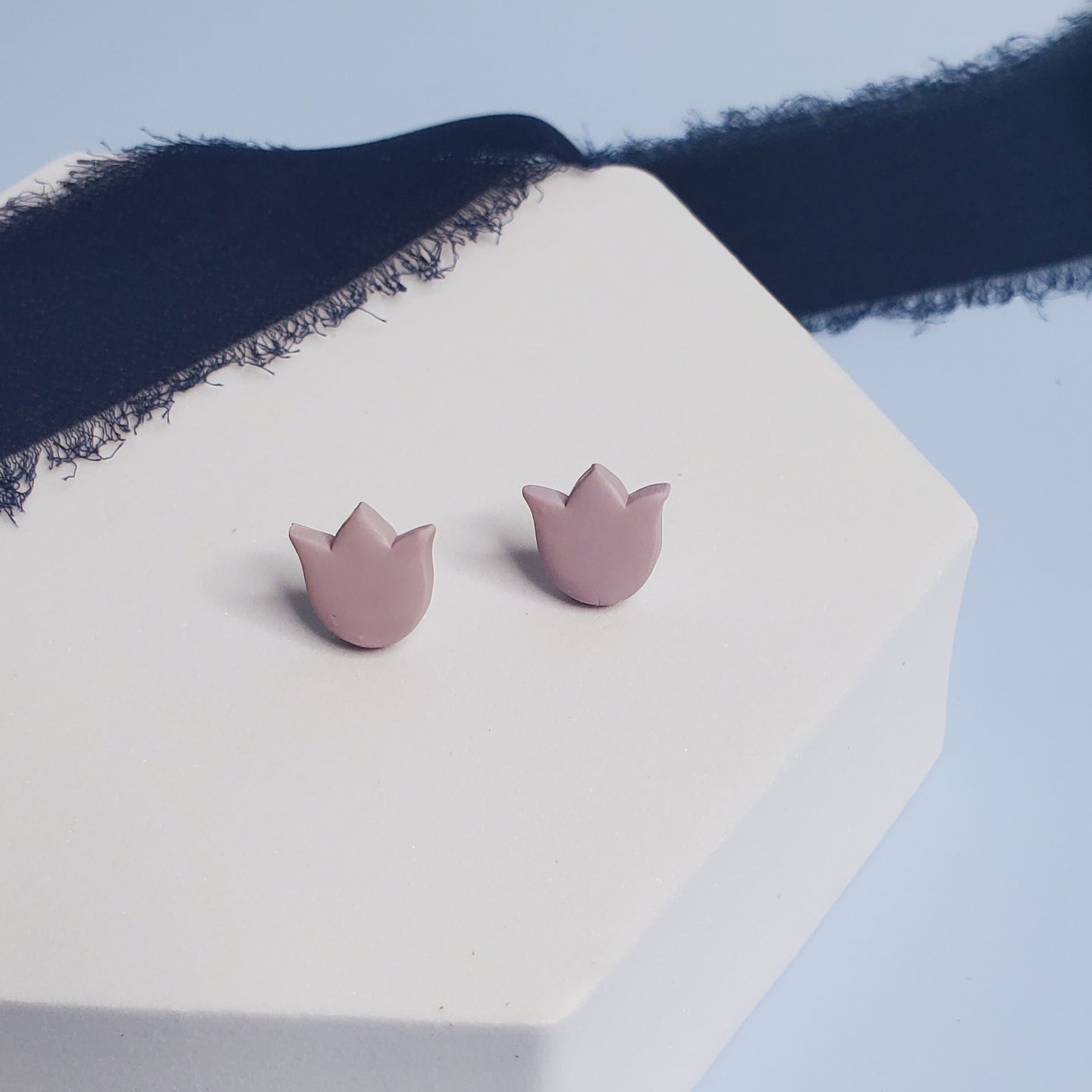 Purple Tulip Stud Earrings